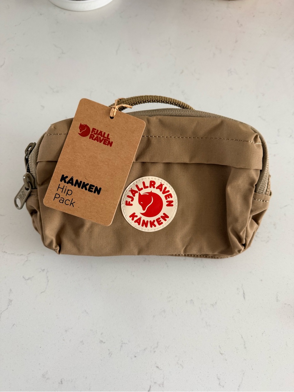 Fjallraven Kånken Hip Pack - Tan with Red Logo